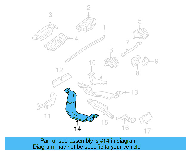 Instrument Panel Air Duct 1KM-819-805 - View 11