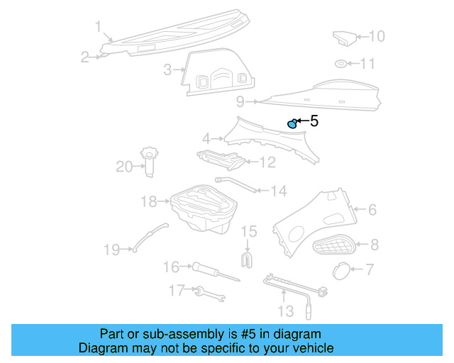 Rear Body Panel Trim Panel Clip 6K0-867-838 - View 9