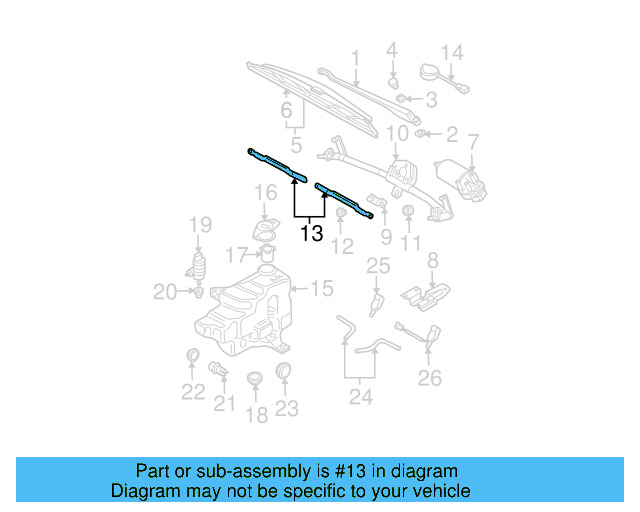 Wiper Frame 1J1-955-603-B - View 3