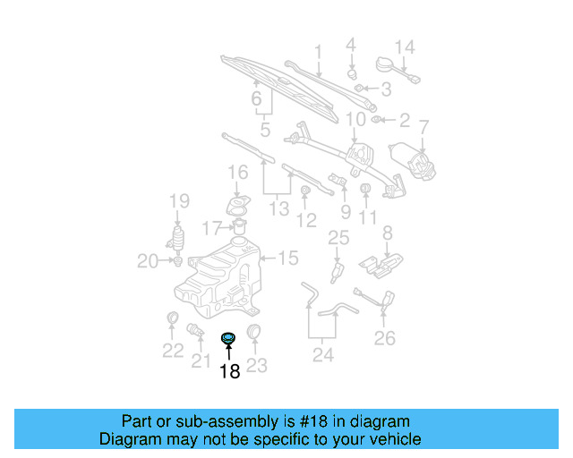 Windshield Washer Pump Grommet 1J0-955-489