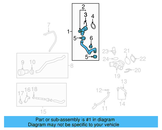 Lower Hose 1C0-122-051-Q - View 9
