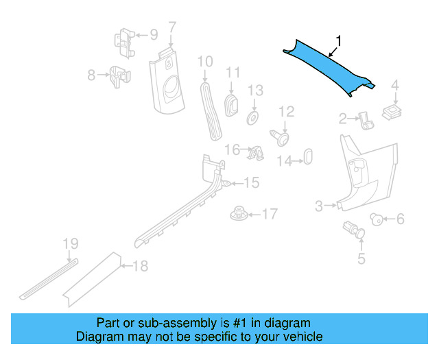 Windshield Pillar Trim 5C5-867-233-A-PX7 - View 5