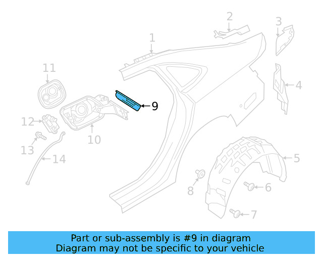 Fuel Door 17A-809-909-B - View 2