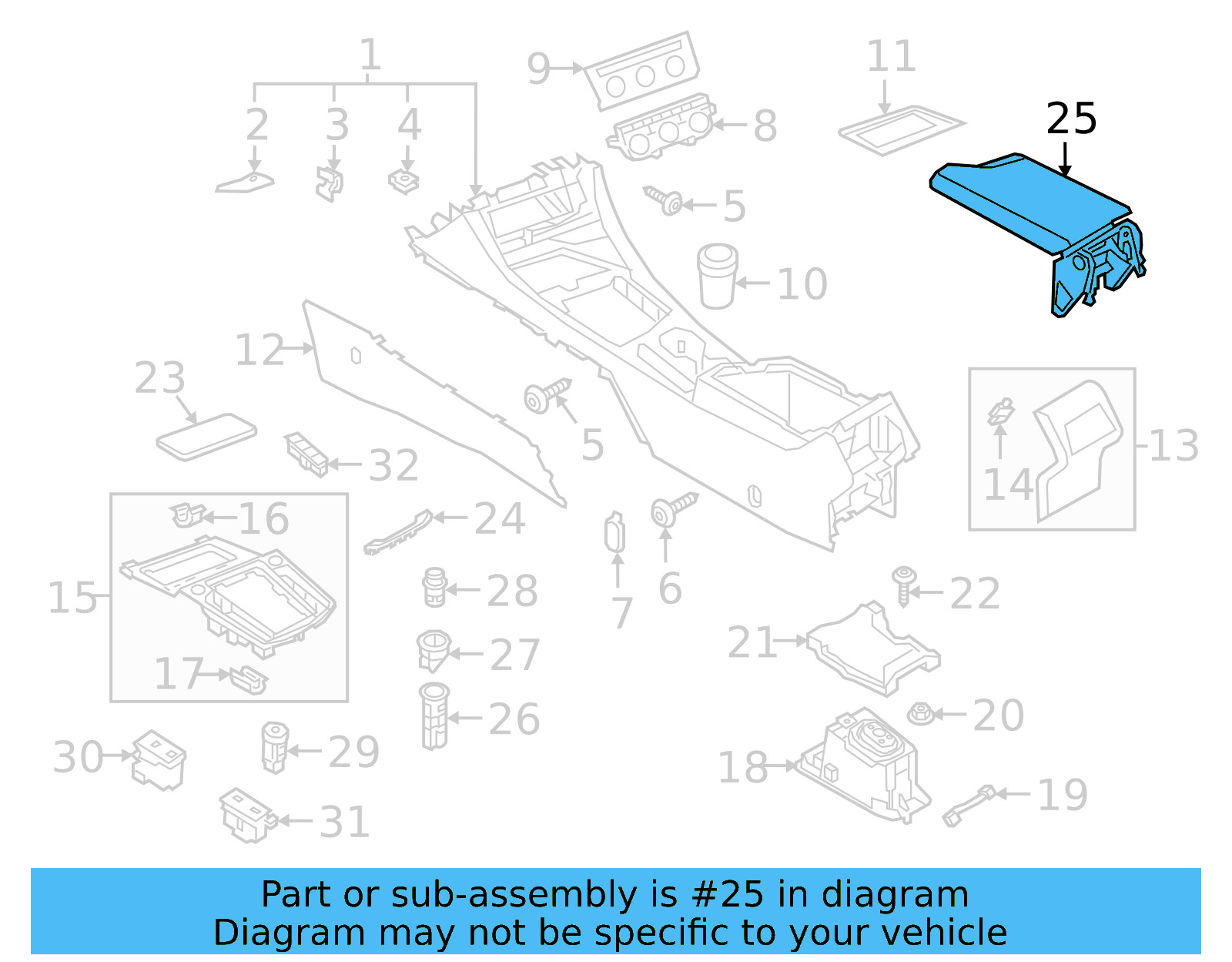 Console Armrest 17A-864-207-B-YGD - View 4