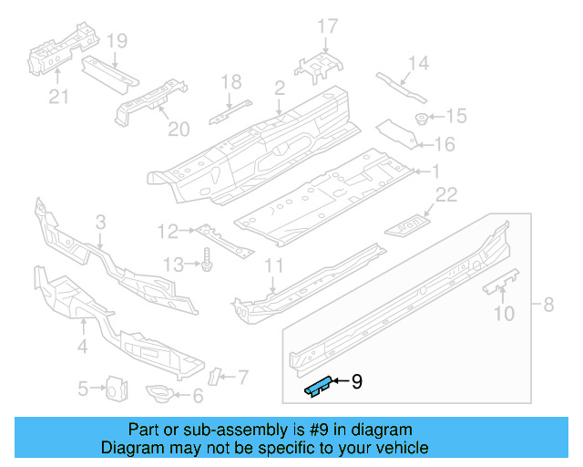 Sill Reinforcement 5Q0-802-307 - View 12