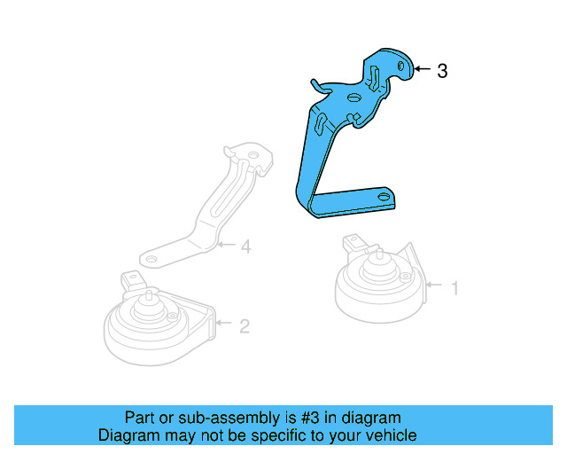 Low Note Horn Mount Bracket 3C0-951-182-A - View 5
