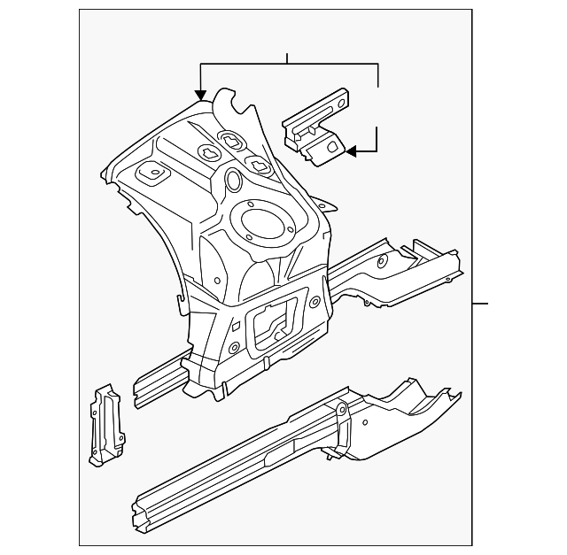 Apron/Rail Assembly 7P0-803-092-E - View 6