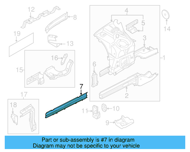 Upper Rail 7P0-802-035-A - View 6