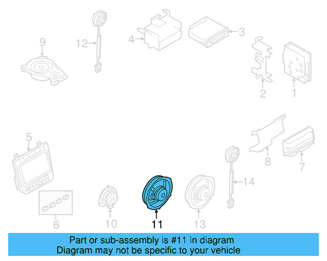 Front Dr Speaker 7P6-035-415-C - View 5