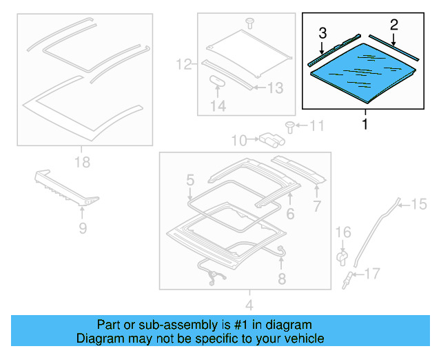 Sunroof Glass 5G6-877-071-A - View 4