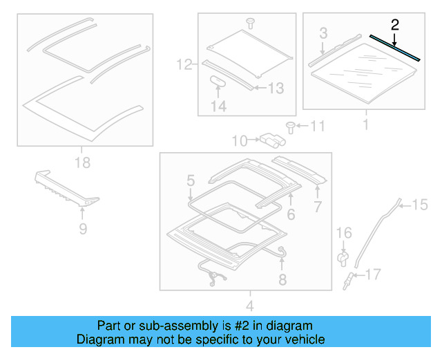 Sunroof Glass Rear Seal 5G6-877-297-A