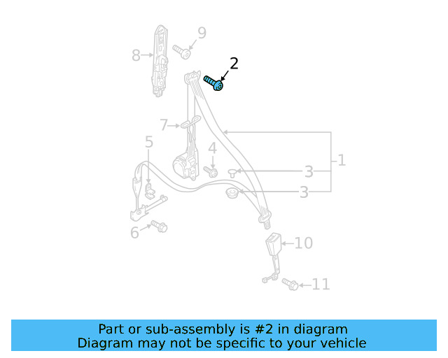 Front Belt Assembly Upper Bolt N-912-355-01 - View 12