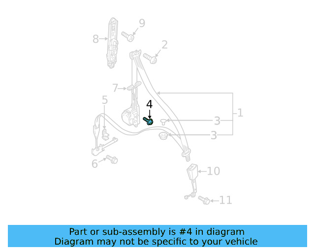 Front Belt Assembly Mount Bolt WHT-005-803