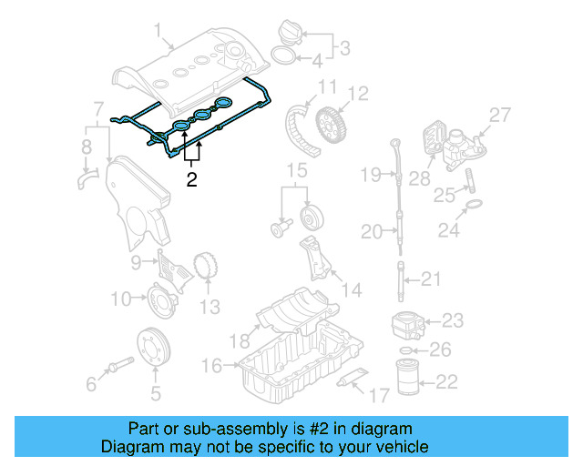 Engine Valve Cover Gasket 058-198-025-A
