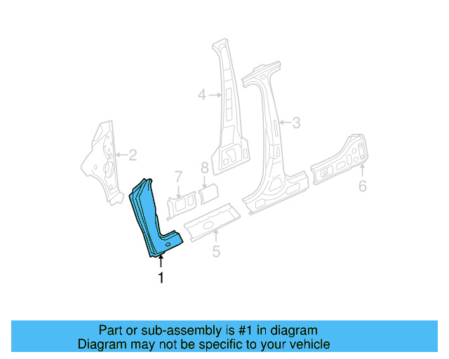 Pillar Reinforced 3C0-809-203-C - View 4