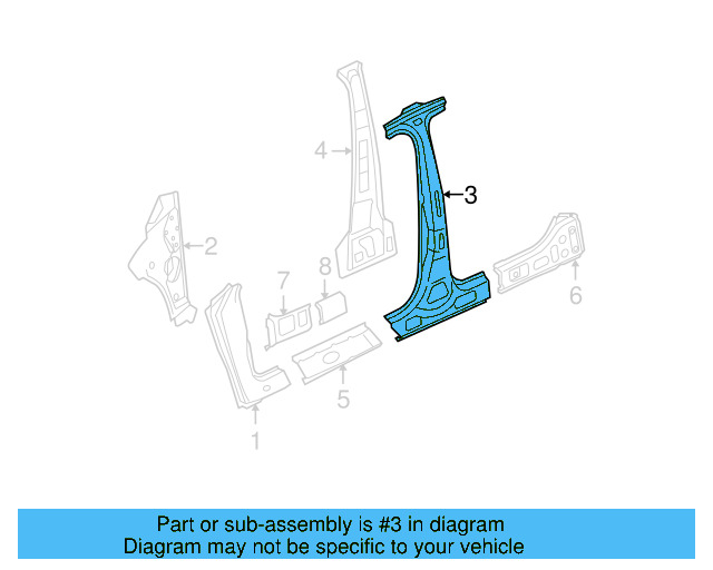Inner Center Pillar 3C4-809-219-A - View 4