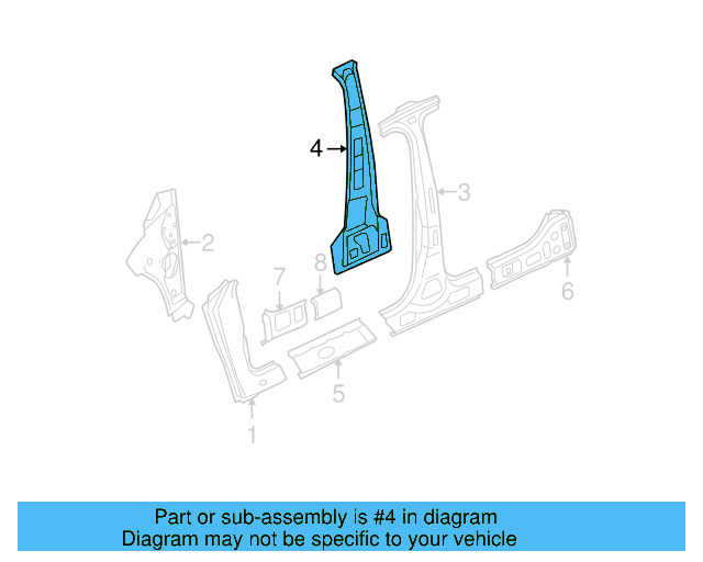 Pillar Reinforced 3C4-809-443 - View 2