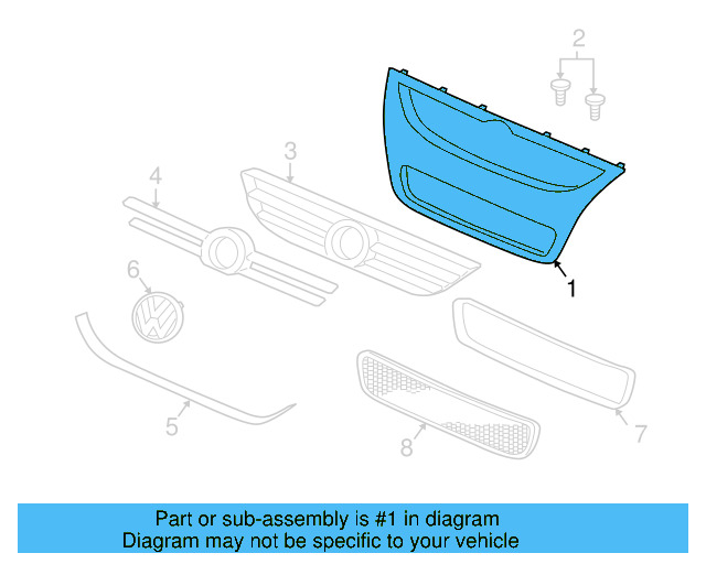 Grille Surround 7L9-853-641-L-3Q7 - View 4