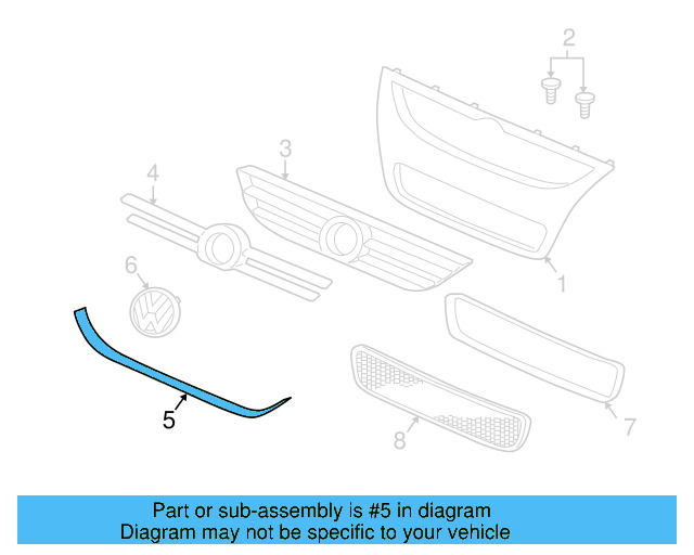 Lower Grille 7L6-853-676-9B9 - View 4