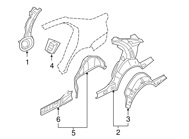 Inner Panel Assembly 1K5-809-403-B
