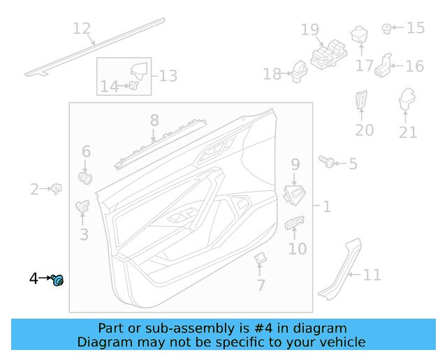 Door Trim Panel Retainer Clip 3AA-868-243-A - View 78