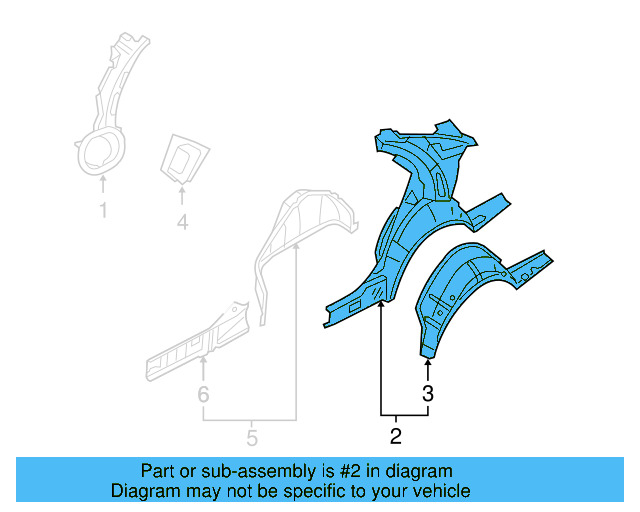 Inner Panel Assembly 1K5-809-403-B - View 3