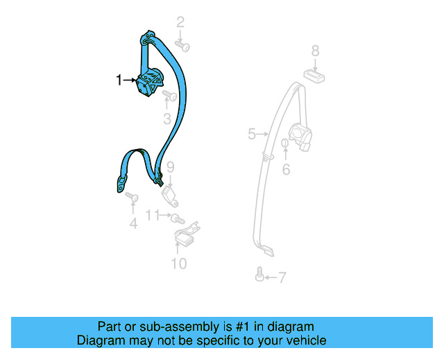 Seat Belt Lap And Shoulder Belt 7P0-857-805-E-HCP - View 5