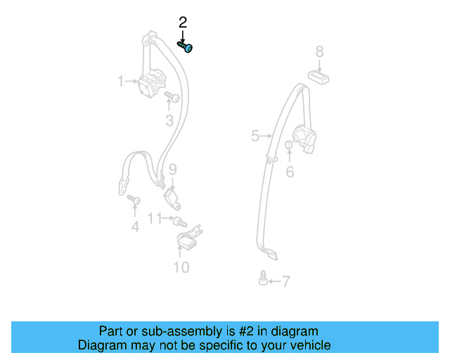 Seat Belt Assembly Upper Bolt N-989-243-03 - View 19