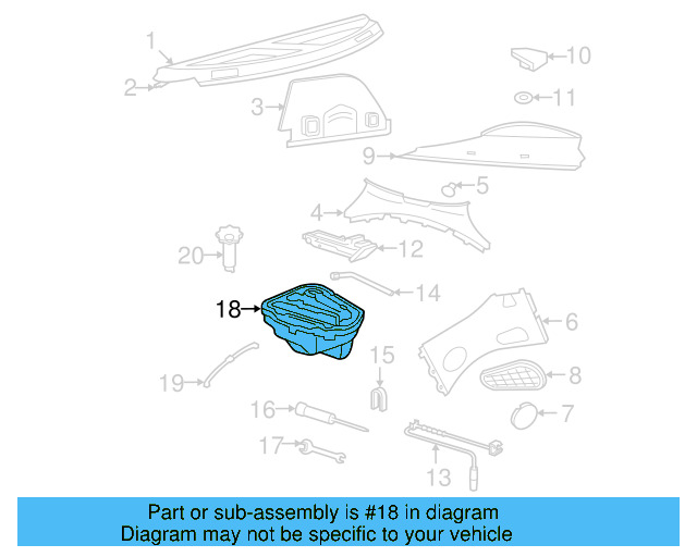 Trunk Floor Storage Box 1J0-012-115-AF - View 13