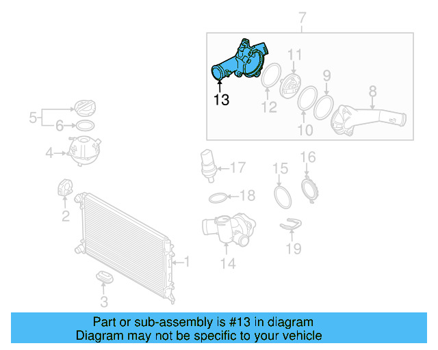 Thermostat Housing 07K-121-117-C - View 8