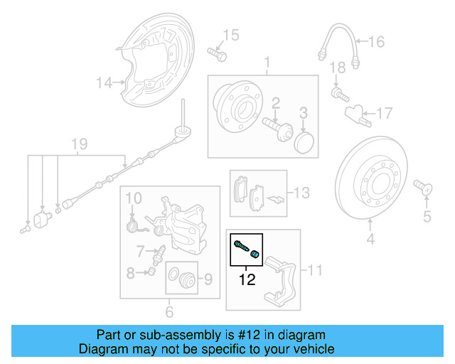Caliper Mount Bushing Kit 5K0-698-470 - View 23
