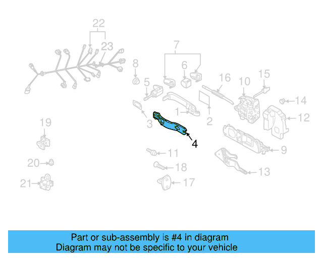Exterior Door Handle Base 7L0-837-885-F - View 2