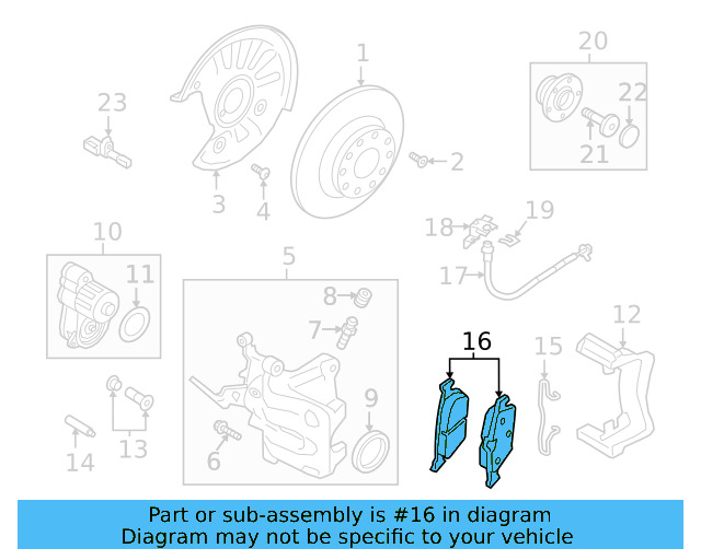 Brake Pads Rear 5Q0-698-451-AK - View 8