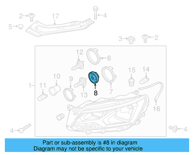 Low Beam Bulb Mount 5K0-941-109-C - View 43