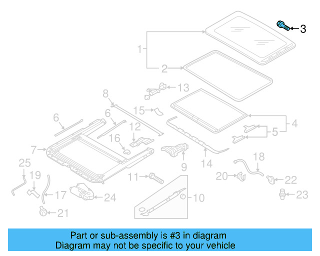 Sunroof Glass Bolt WHT-001-273 - View 17
