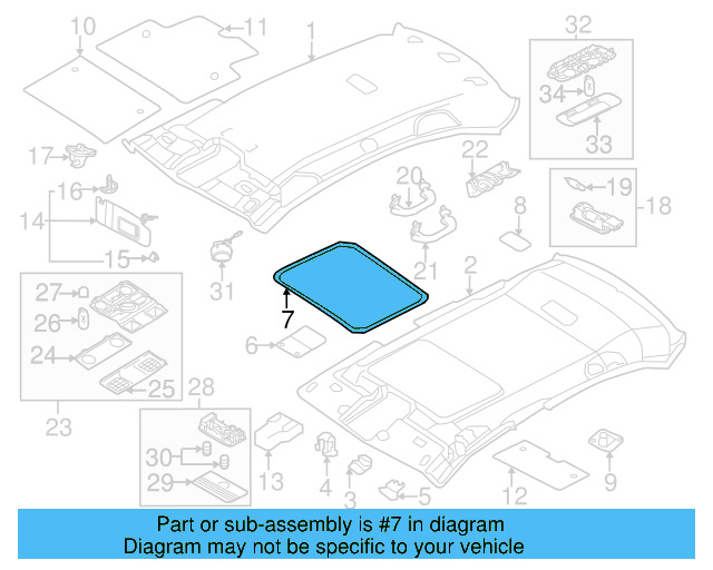 Sunroof Opening Trim 8D9-877-781-A-01C