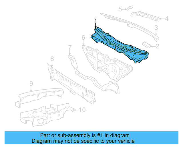 Cowl Top Panel 1JM-803-147-B - View 8