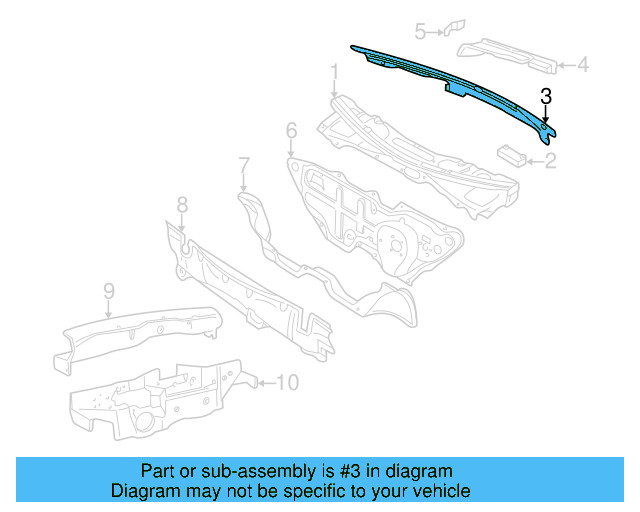 Cowl Water Deflector 1J1-819-415-B-B41 - View 7