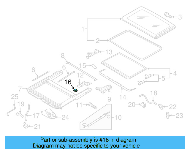 Sunroof Guide Jaw Bracket 8D5-877-483 - View 33