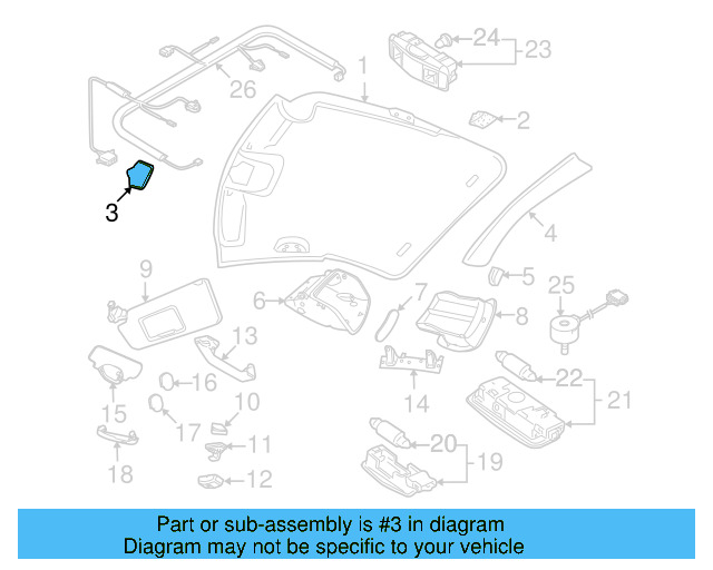 Headliner Bracket 1C0-867-599-B - View 3