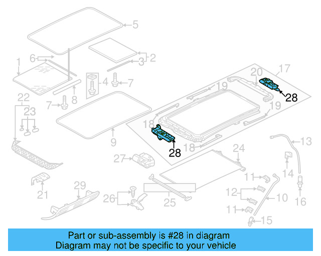 Sunroof Motor Hardware Kit 1K9-898-302 - View 12