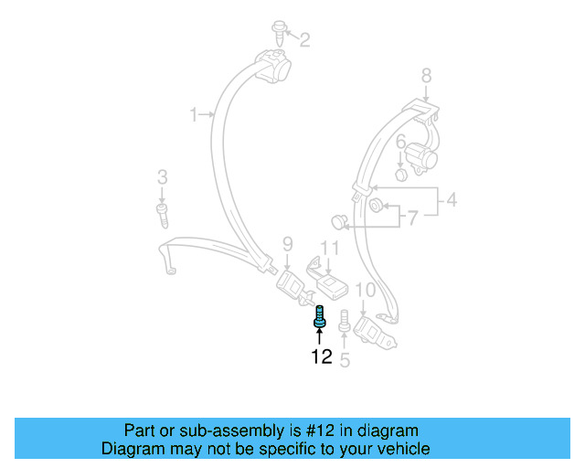 Seat Belt Assembly Lower Bolt N-989-520-01 - View 14