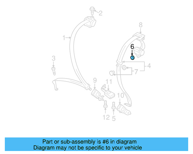Center Belt Assembly Nut N-989-910-01 - View 22