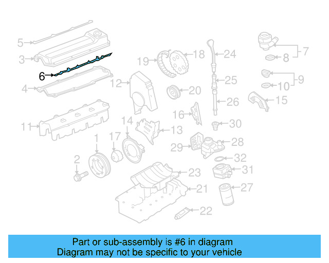 Engine Valve Cover Hold Down Tab 050-103-591 - View 5