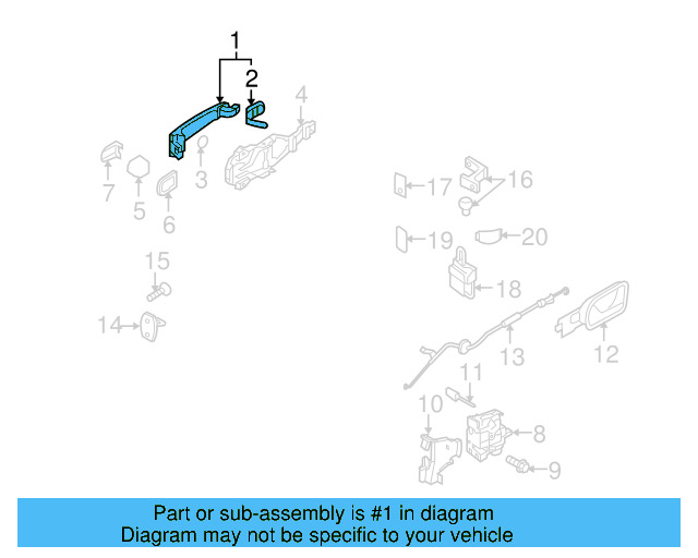 Handle, Outside (Unpainted) 3b0837207ggru - View 21