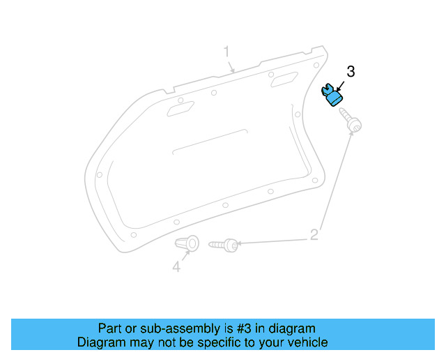 Trunk Lid Trim Nut 1J5-867-873 - View 3