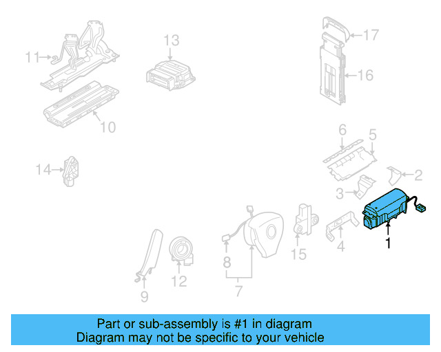 Passenger Air Bag 1K0-880-204-M - View 3