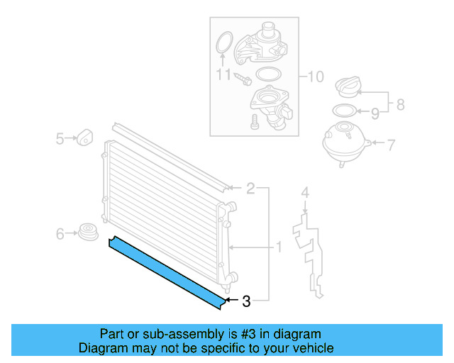Radiator Upper Seal 1K0-121-345-C - View 23