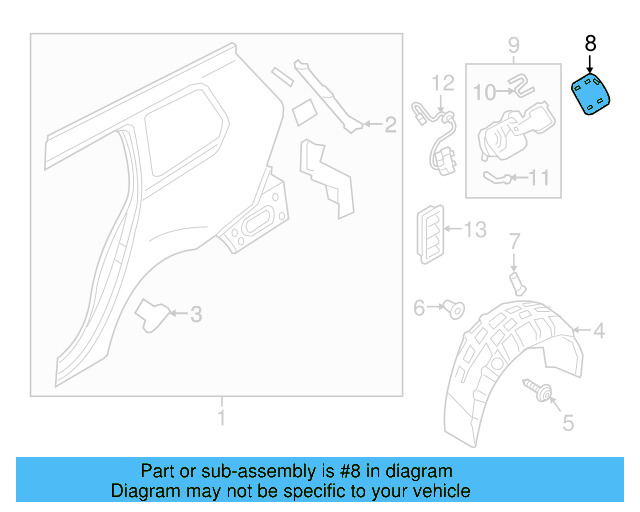 Fuel Door unpainted 5GM-809-909-A - View 2