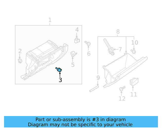 Glove Box Frame Bumper 3C0-857-145 - View 54